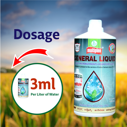 Multiplex General Liquid (Micronutrient Liquid Fertilizer) Dosage