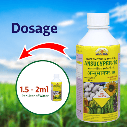 Anshul Ansucyper (Cypermethrin 10 % EC) Insecticide Dosage