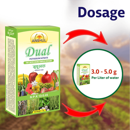 Anshul Dual (13:00:45) Fertilizer - 1 KG Dosage