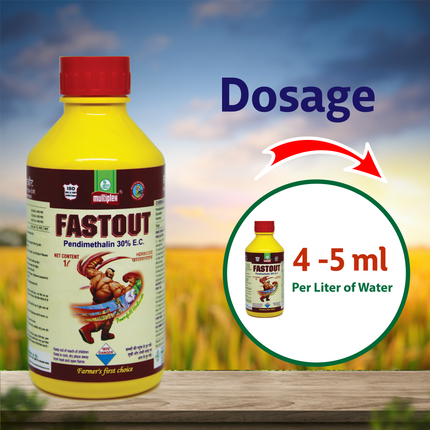 Multiplex Fastout (Pendimethalin 30% EC) Dosage