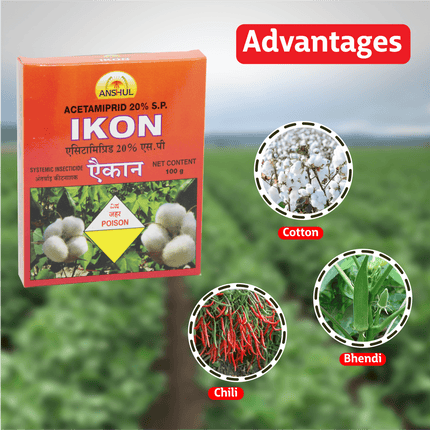 Anshul Ikon (Acetamiprid 20% SP) Insecticide - 100 GM Advantages